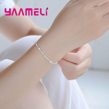 Delicate S925 Sterling Silver Cute Round Beads Bracelet Anklet - Best Online Prices by Jewellery Supermarket - The Jewellery Supermarket